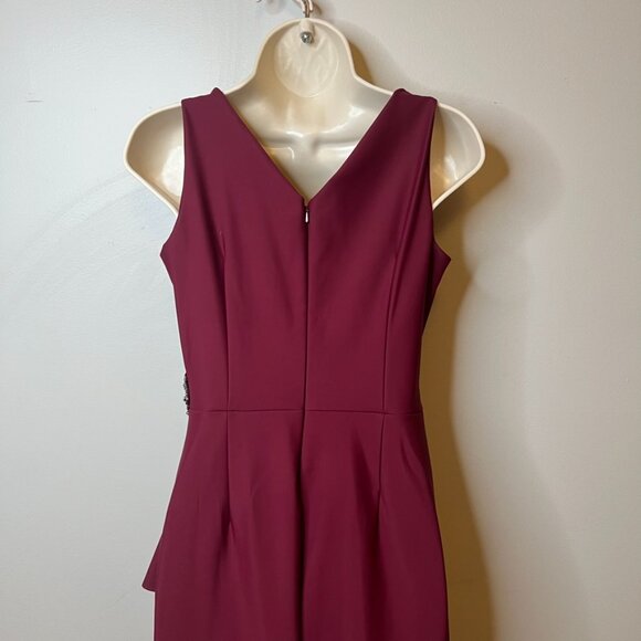 Alex Evenings Burgundy Maxi Dress (4P) - Picture 6 of 9